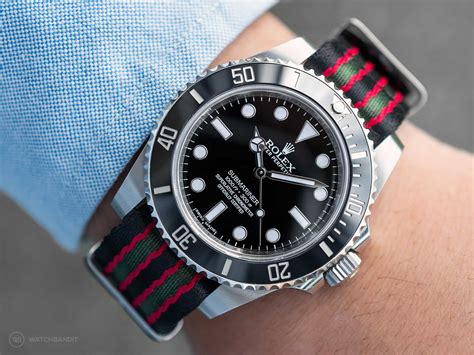 rolex submariner material strap|rolex with nato strap.